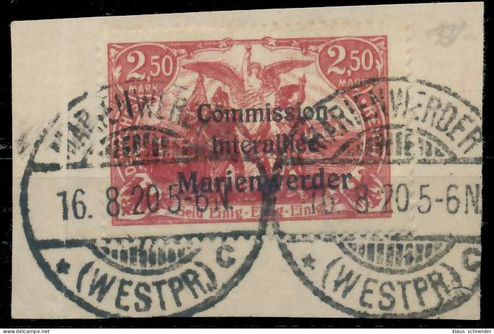 MARIENWERDER Nr 29a Zentrisch Gestempelt Briefstück X49A756 - Otros & Sin Clasificación