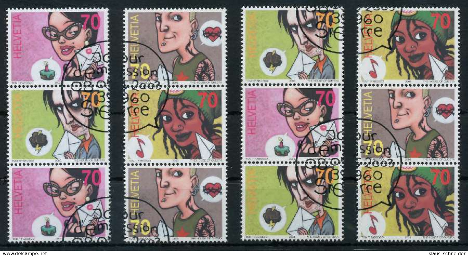 SCHWEIZ 2003 Nr WZd54-SZd51 Gestempelt X728E4A - Used Stamps