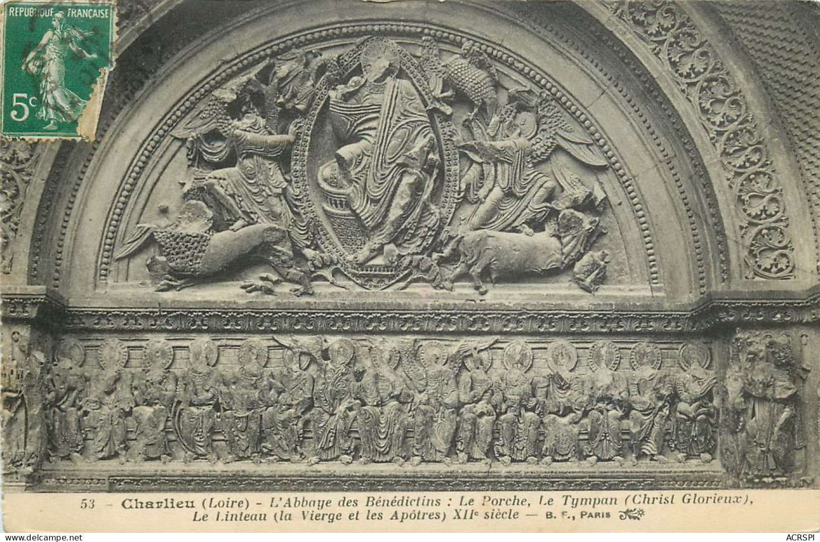 42 Loire Charlieu Abbaye Des Bénédictins Le Porche Le Tympan Le Linteau        N° 12 \MN6042 - Charlieu