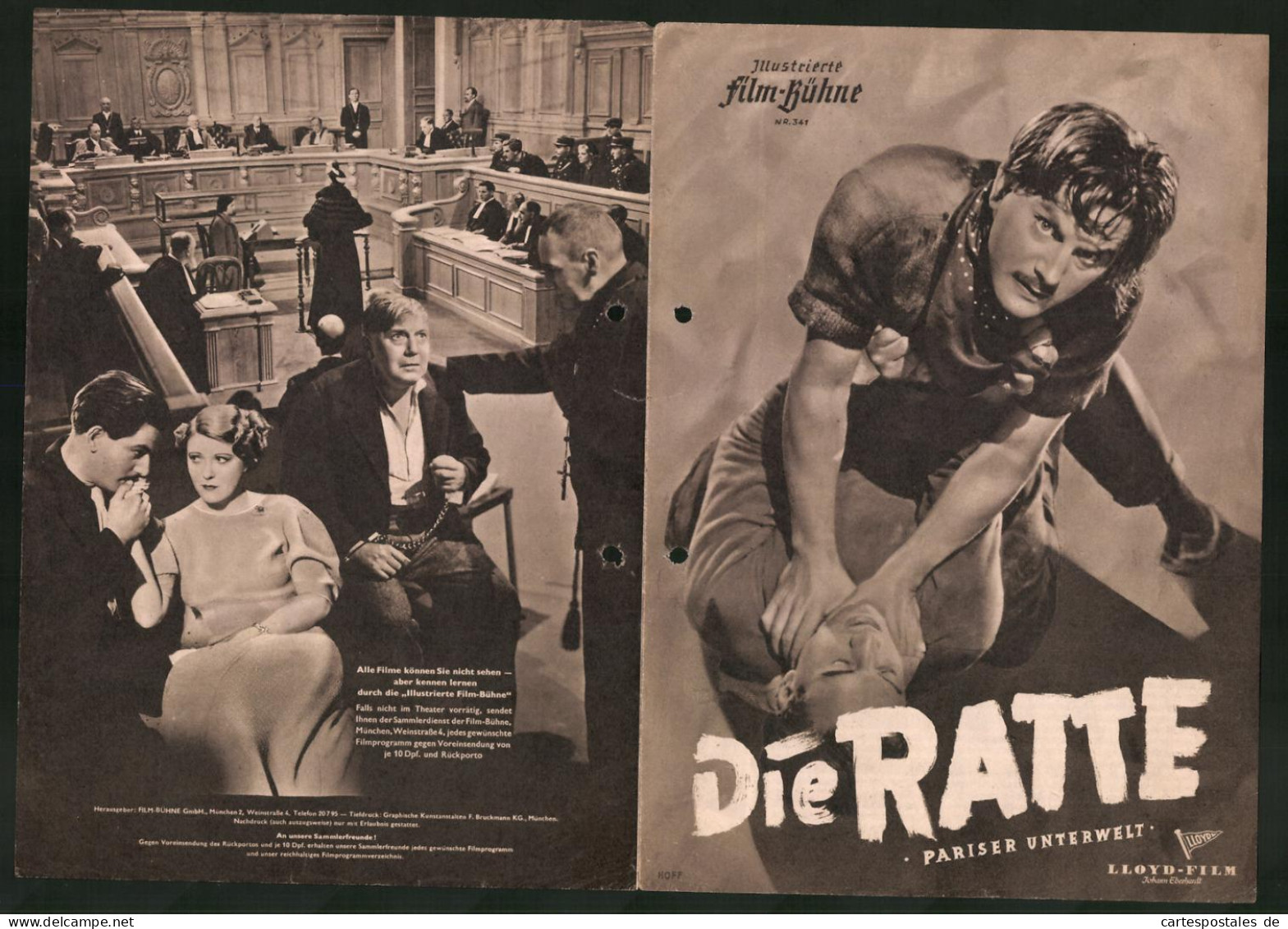 Filmprogramm IFB Nr. 341, Die Ratte, Hugh Miller, Gordon Mac Leod, Regie Jack Raymond  - Magazines
