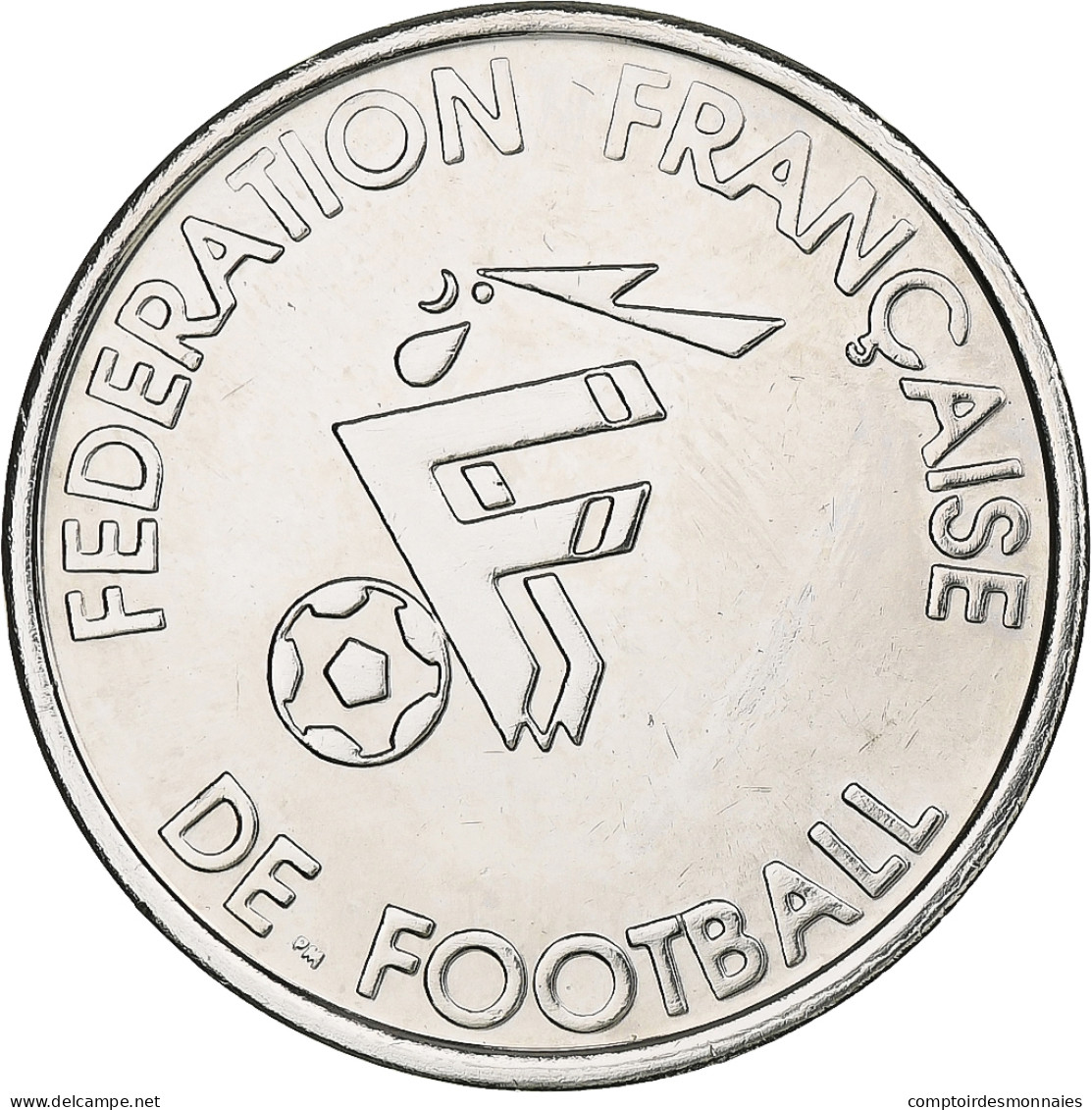 France, Jeton, Equipe De France De Football, Djorkaeff, Attaquant, 1998, Nickel - Andere & Zonder Classificatie