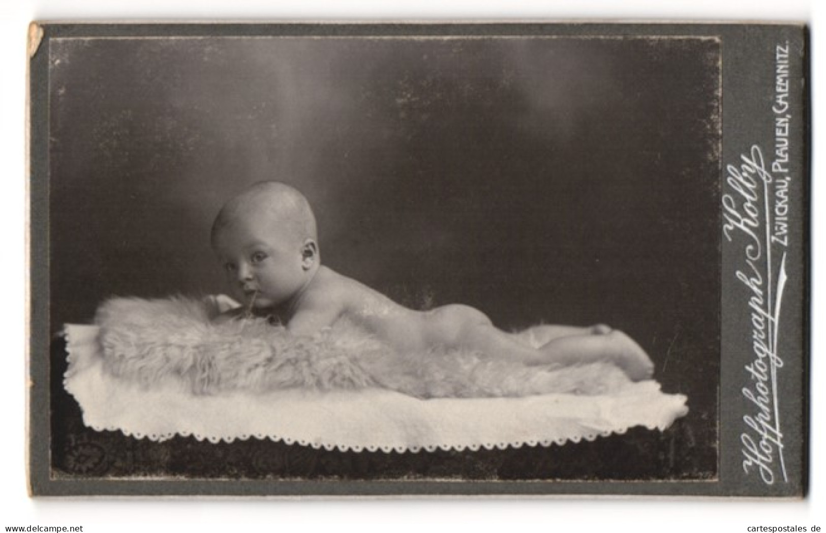Fotografie Atelier Kolby, Zwickau, Portrait Süsses Baby Auf Einem Fell Liegend  - Anonymous Persons