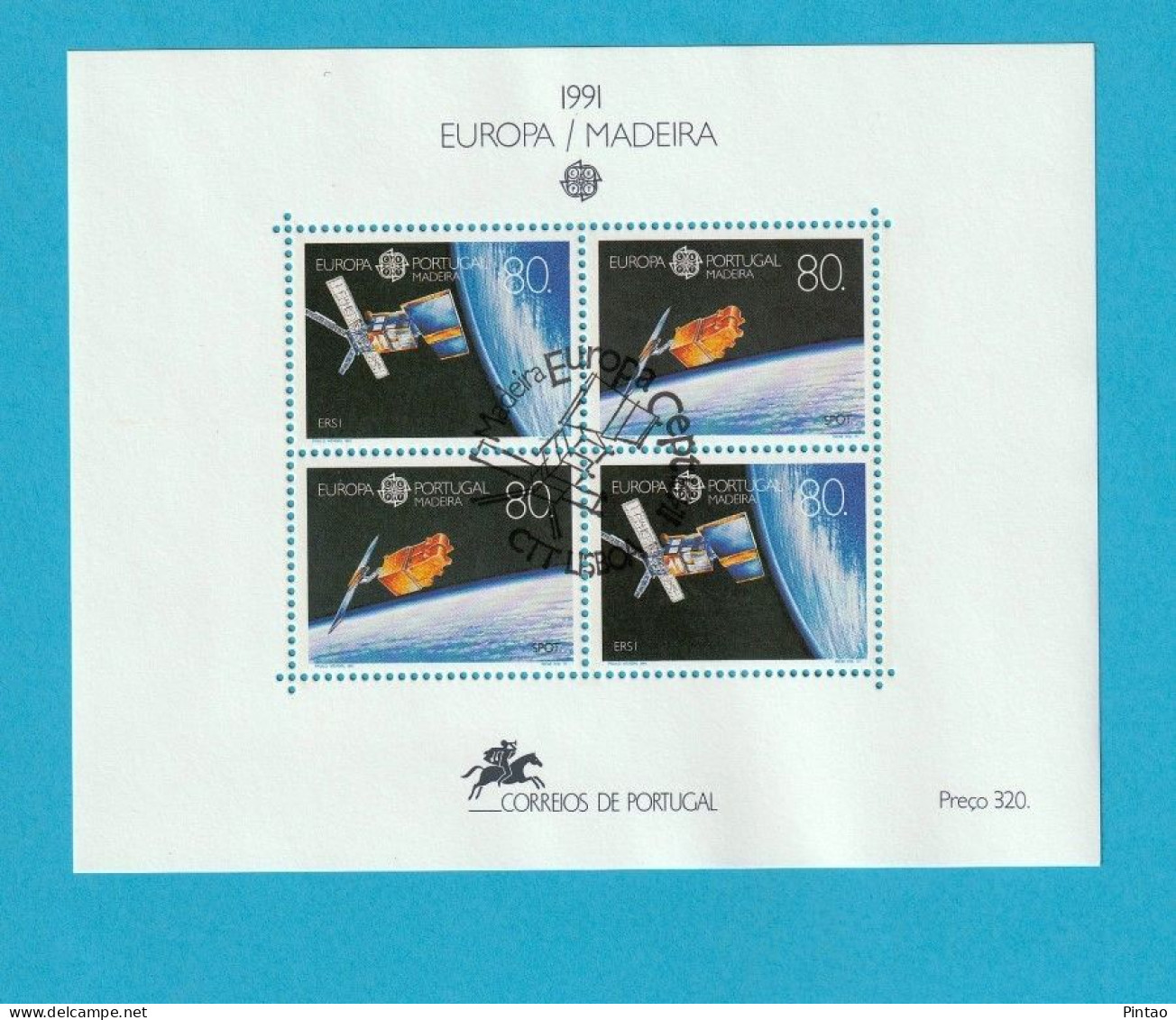 PTB1717- PORTUGAL (MADEIRA) 1991 Nº 122 (selos 2000_ 01)- CTO (EUROPA CEPT) - Hojas Bloque