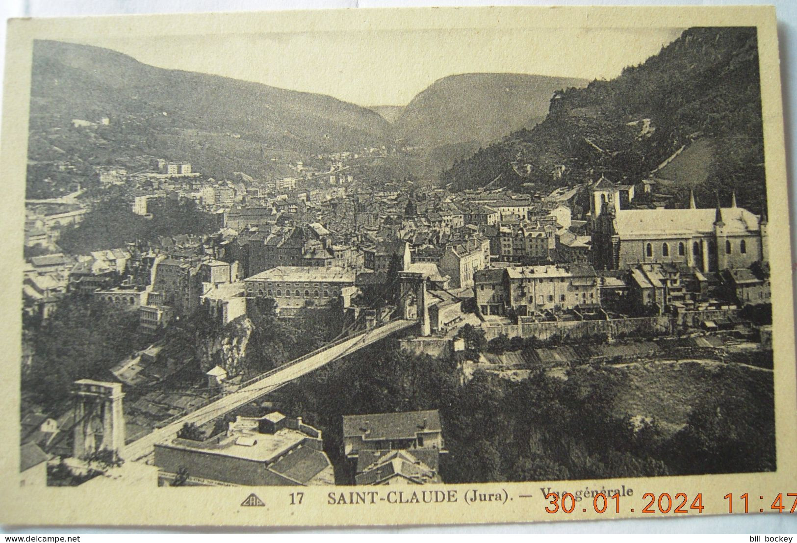CPA Années 1920 SAINT-CLAUDE Vue Sépia Clair - Non écrite Bienne Taconn Mont Bayard - Saint Claude