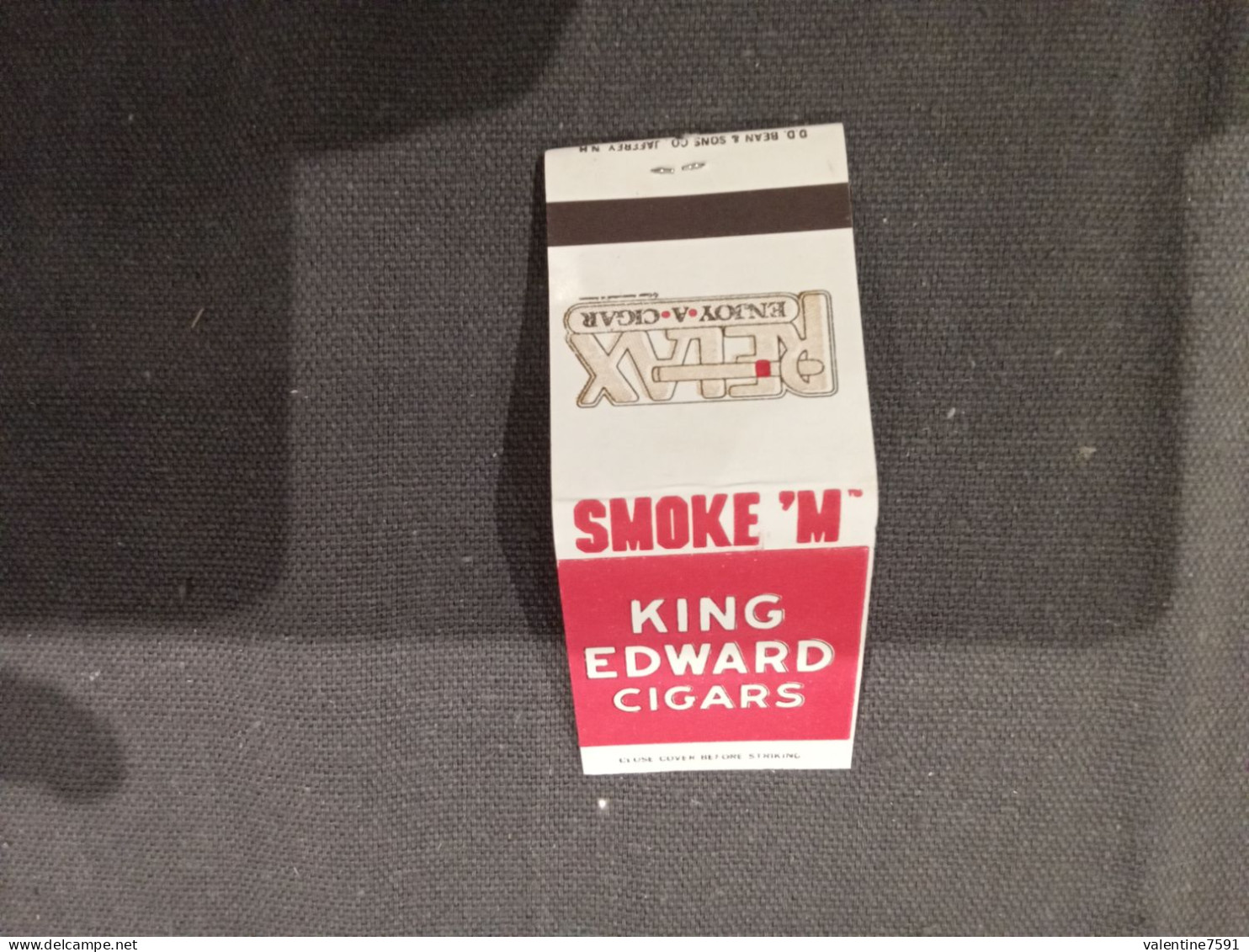 USA . Petite Boîte Aĺlumettes " King Edwards Cigar"   -    Jaffrey New Hamphire  Net  1 - Boites D'allumettes
