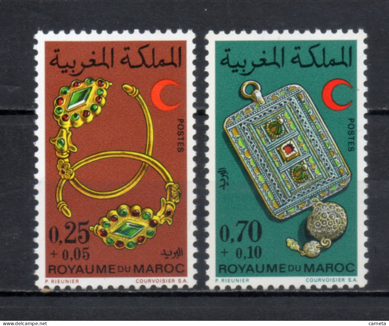 MAROC N°  637 + 638    NEUFS SANS CHARNIERE  COTE 3.50€     CROISSANT ROUGE - Morocco (1956-...)