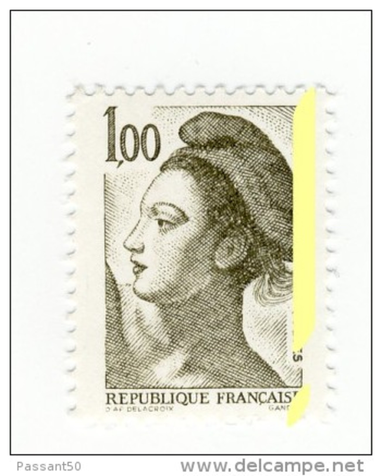 Liberté 1fr Olive  YT 2185d Avec Petit Phospho à Cheval. Pas Courant, Voir Le Scan. Cote YT : 6 €. - Unused Stamps
