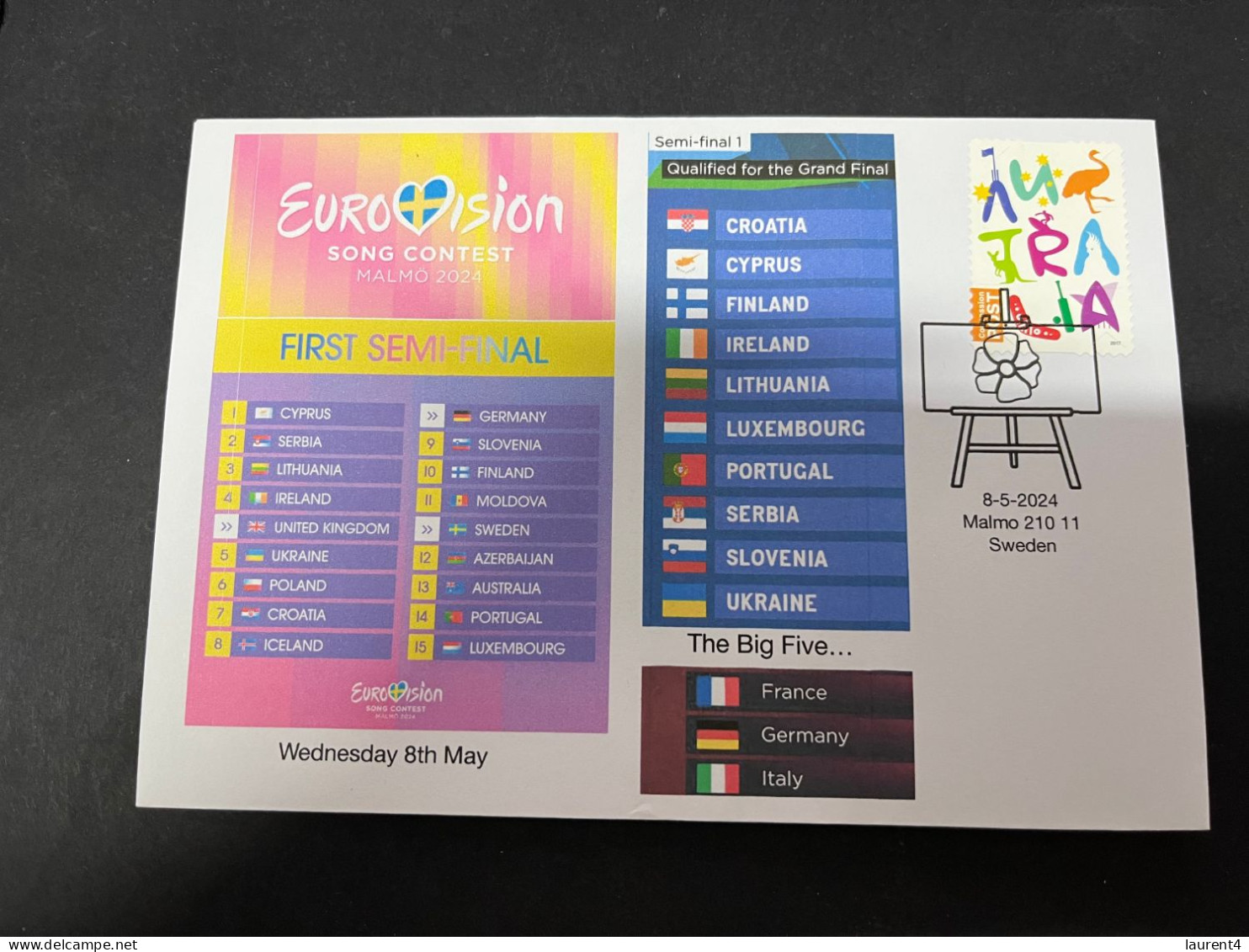 9-5-2024 (4 Z 32) Eurovision Song Contest 2024 - Semi-Final 1 On 8-5-2024 (with Oz Stamp) - Music