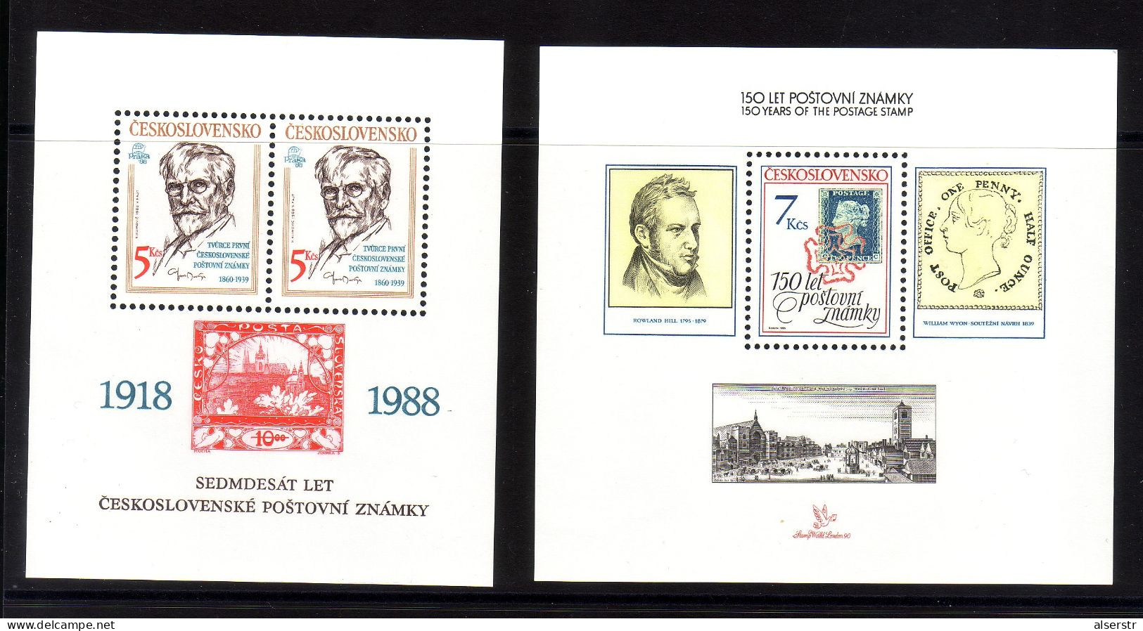 2 Minisheets MNH Stamp On Stamp 1988 - Nuevos