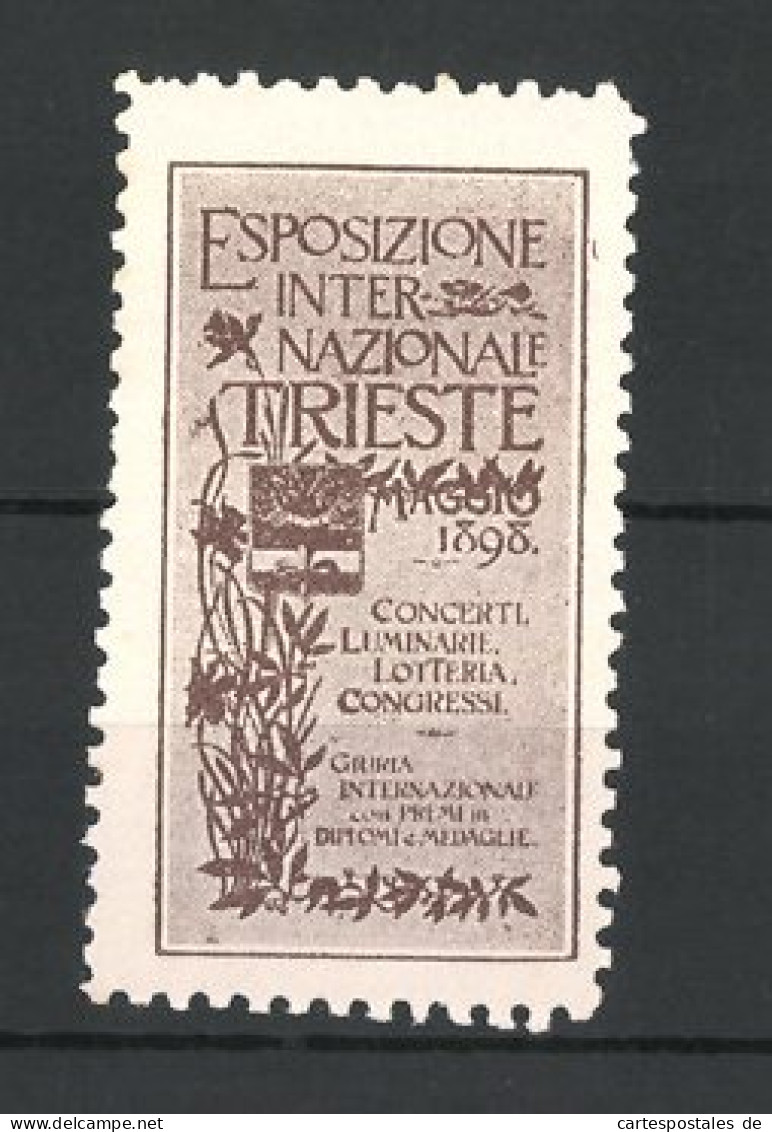 Reklamemarke Trieste, Esposizione Internationale 1898, Blumenensemble  - Vignetten (Erinnophilie)