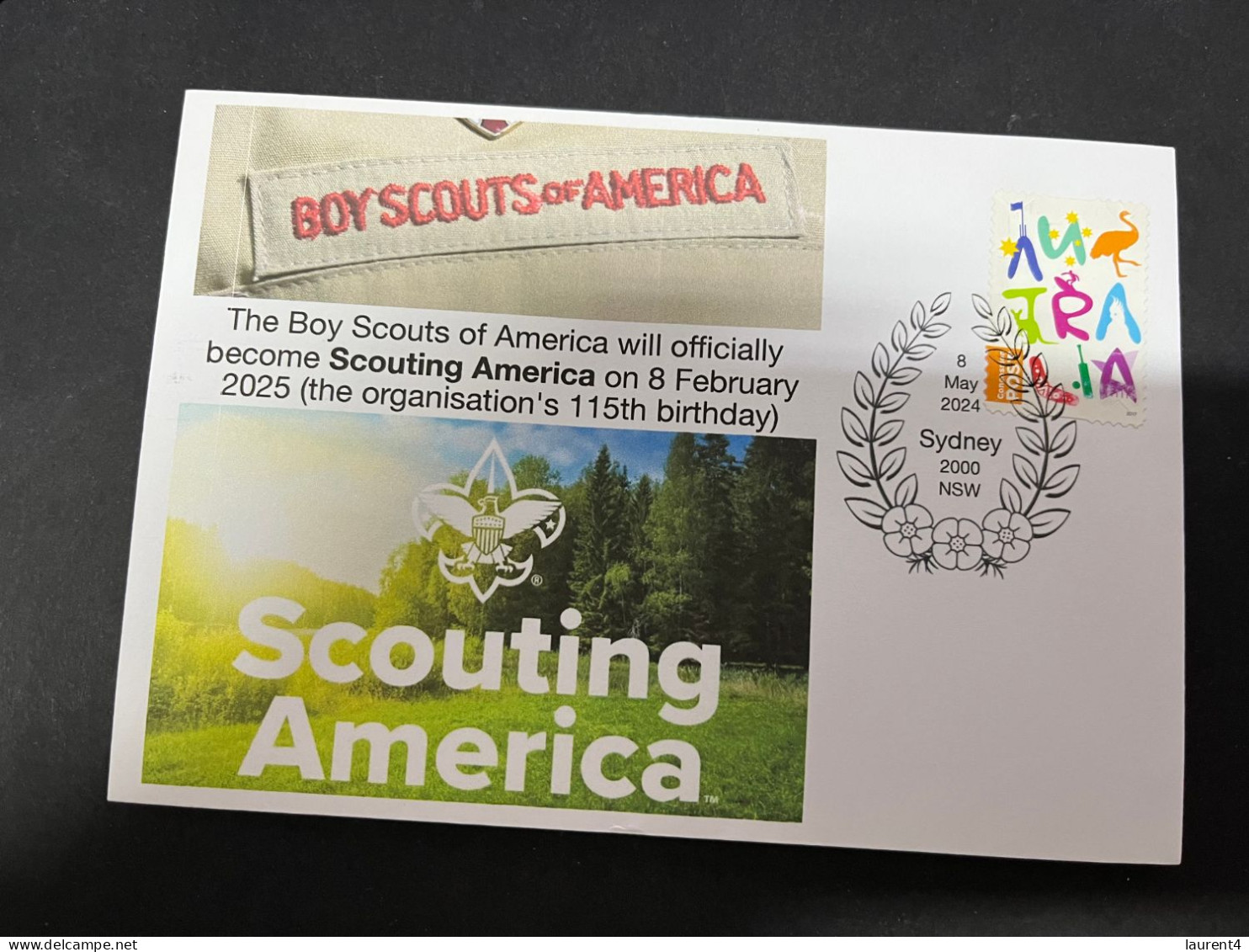 9-5-2024 (9.5.2024) Boy's Scouts Of America Will Become Scouting America From 8th Febraury 2025 (Girls Guide Stamp) - Briefe U. Dokumente