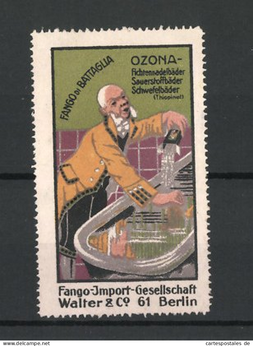 Reklamemarke Ozona Fichtelnadel- Und Sauerstoffbäder, Fango-Import-Gesellschaft Walter & Co., Berlin  - Vignetten (Erinnophilie)