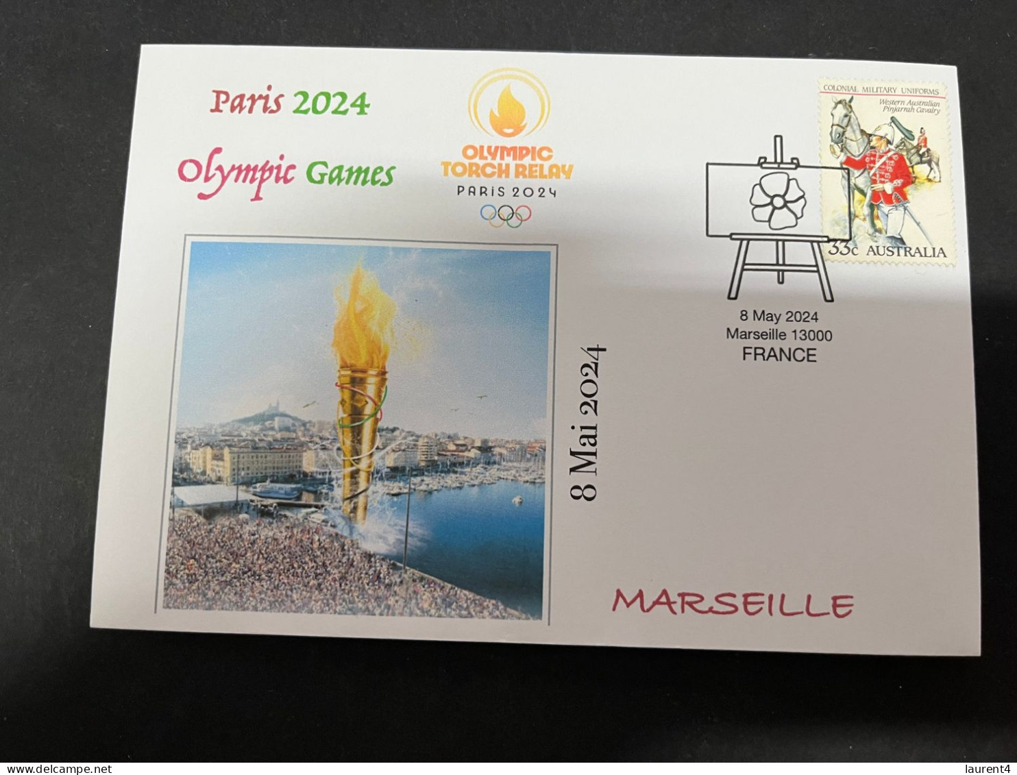 9-5-2024 (4 Z 32) Paris Olympic Games 2024 - The Olympic Flame Travel On Sail Ship BELEM Arrive In Marseille (8-5-2024) - Zomer 2024: Parijs
