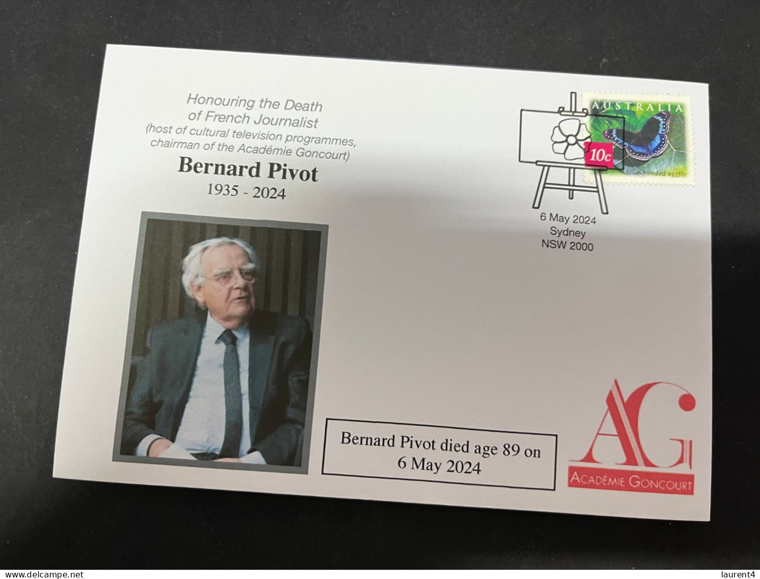 9-5-2024 (4 Z 32)  Death Of French Journalist Bernard Pivot (aged 89) Prix Goncourt Chairman - Andere & Zonder Classificatie