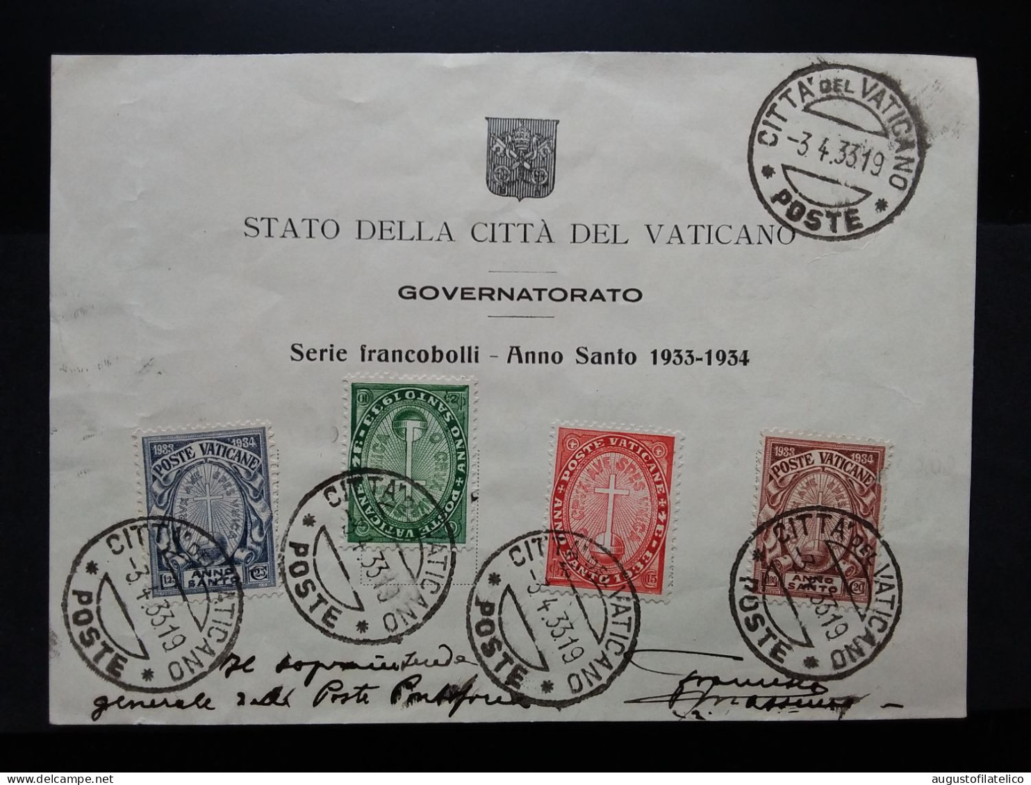 VATICANO 1933 - Anno Santo - Serie Su Frontespizio - Timbrati (80 + 20 C. Difettoso) + Spese Postali - Used Stamps