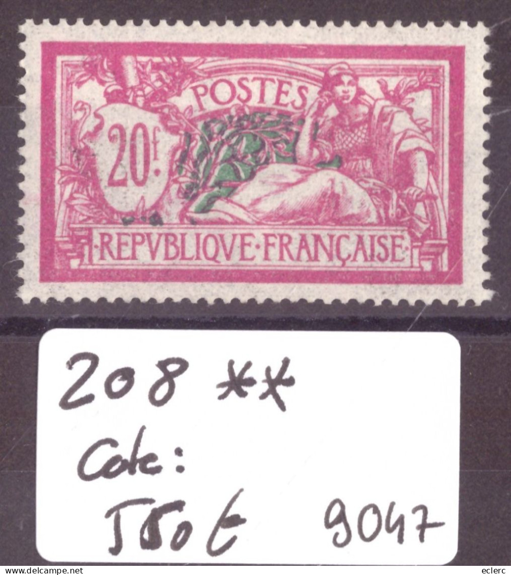 FRANCE - No Yvert 208 ** ( SANS CHARNIERE, GOMME PARFAITE )    - COTE: 550.- - Unused Stamps