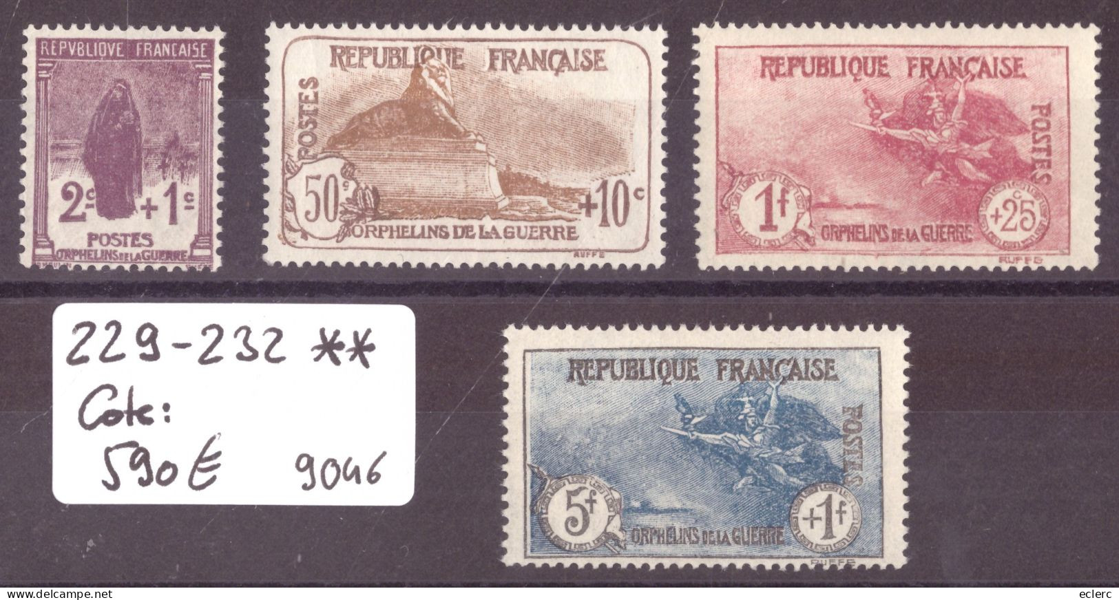 FRANCE - No Yvert 229-232 ** ( SANS CHARNIERE, GOMME PARFAITE )    - COTE: 590.- - Unused Stamps