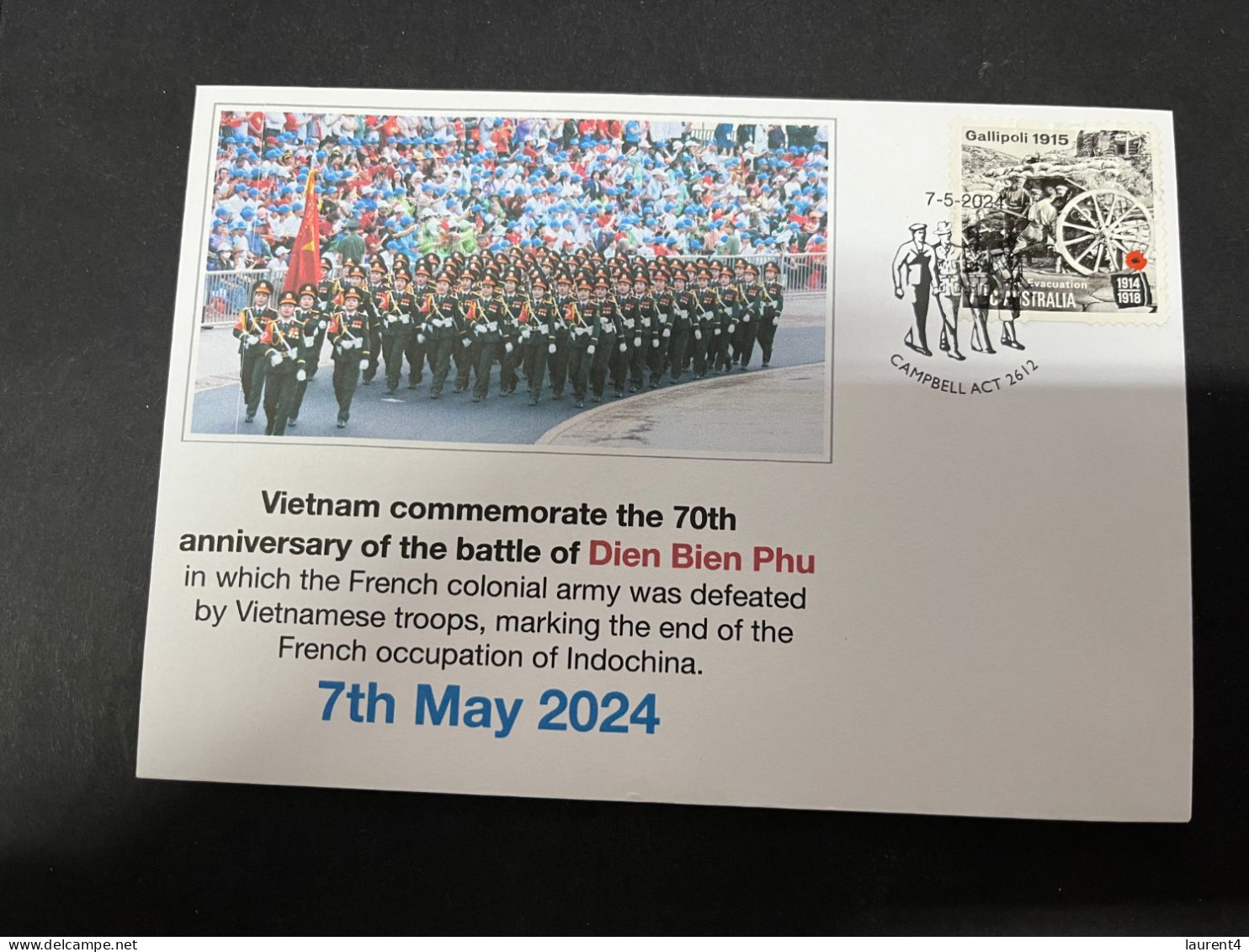 9-5-2024 (4 Z 32)  Vietnam Commemorate The 70th Anniversary Of The Battle Of Dien Bien Phu (7 May 2024) Versus France - Militares