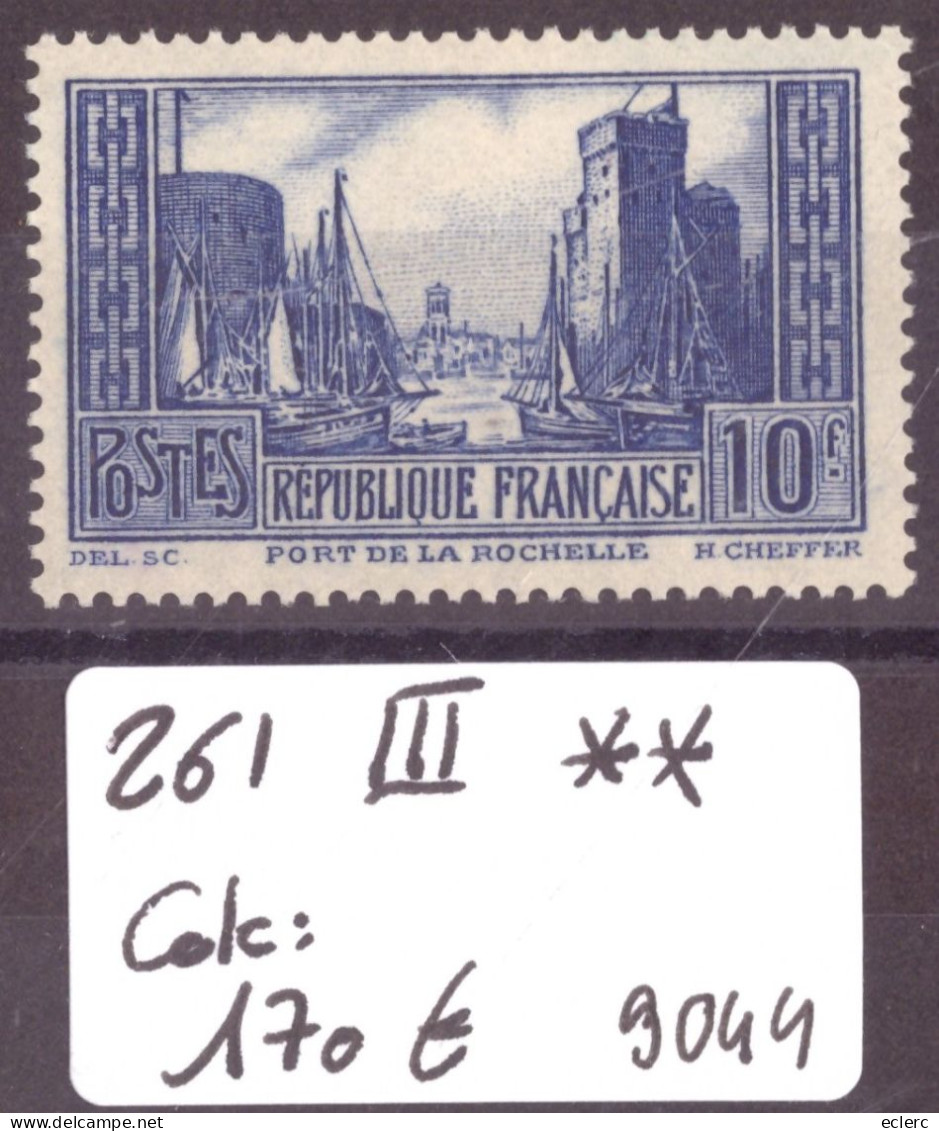 FRANCE - No Yvert 261 III ** ( SANS CHARNIERE, GOMME PARFAITE )    - COTE: 170.- - Unused Stamps