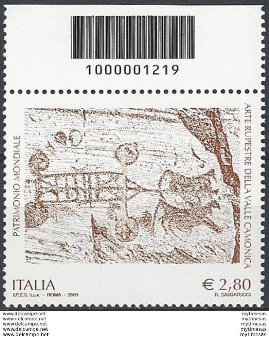 2009 Italia Arte Rupestre Codice A Barre MNH Unif. 3126cb - Altri & Non Classificati