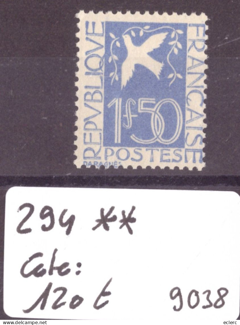 FRANCE - No Yvert 294 ** ( SANS CHARNIERE, GOMME PARFAITE )    - COTE: 120.- - Unused Stamps