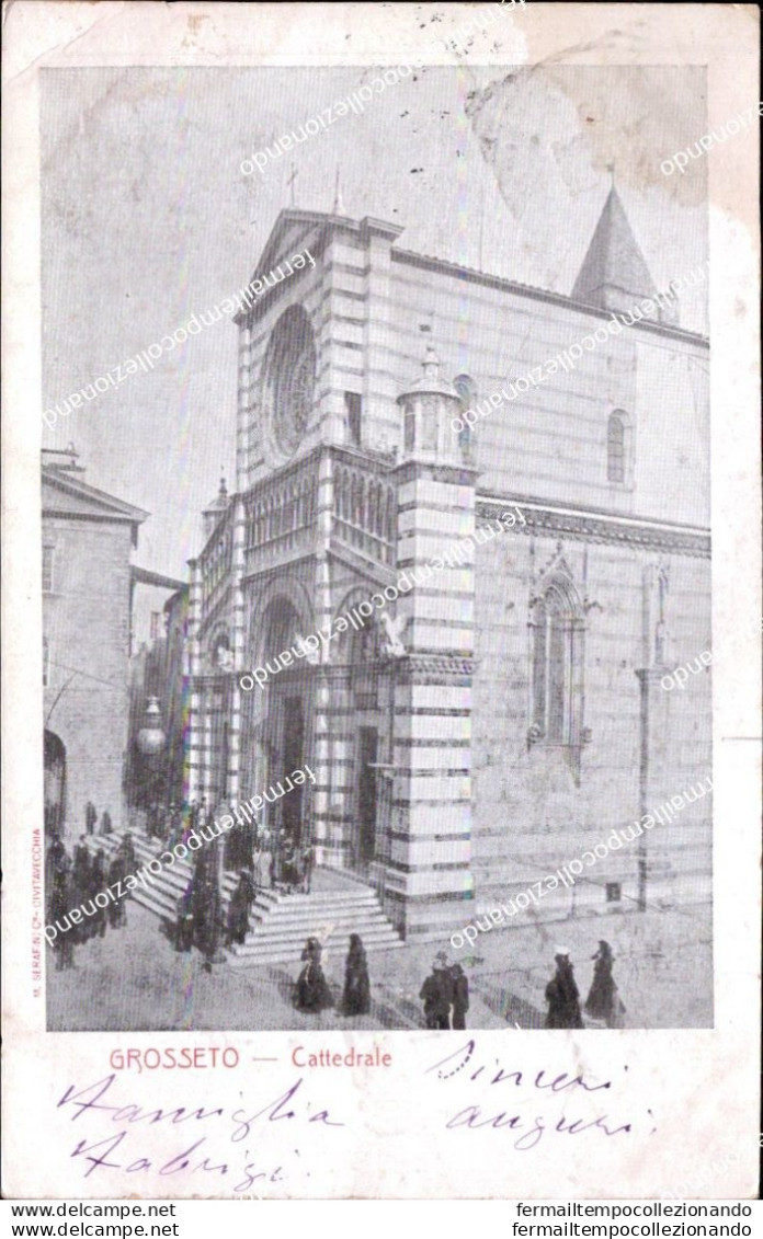 Af753 Cartolina Grosseto Cattedrale 1903 Toscana - Grosseto