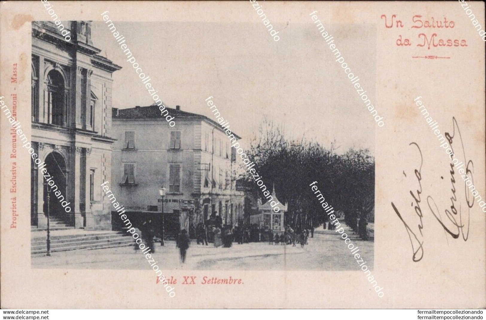 Af752 Cartolina Un Saluto Da Massa Viale Xx Settembre 1900 - Massa