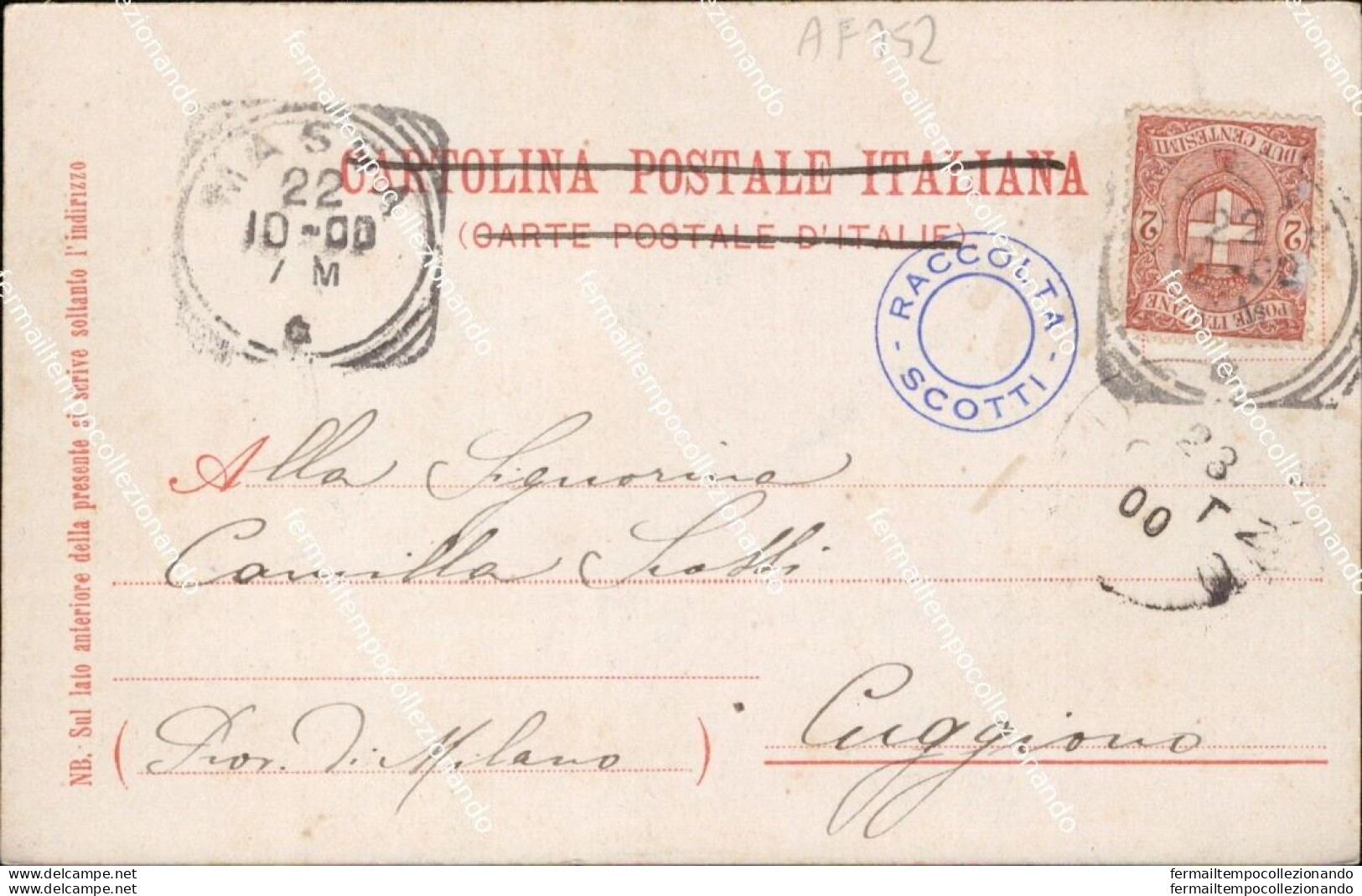 Af752 Cartolina Un Saluto Da Massa Viale Xx Settembre 1900 - Massa