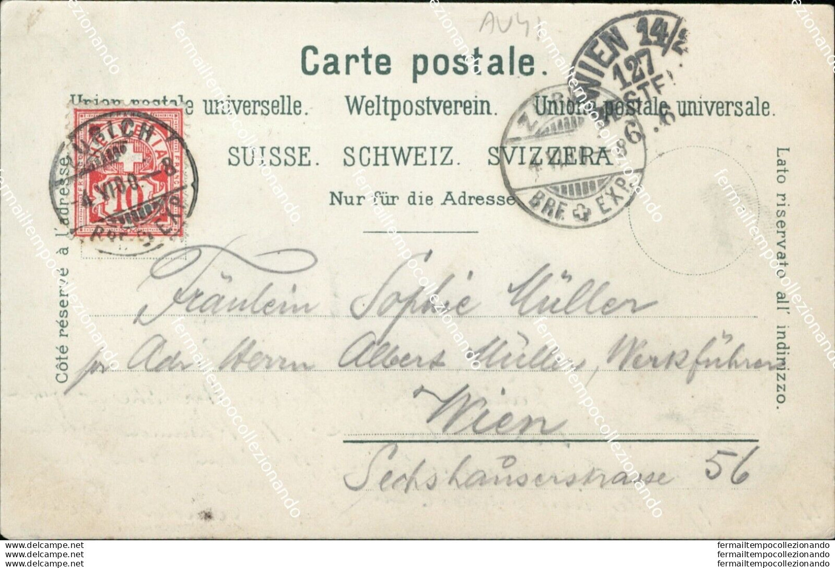 Au41 Cartolina Gruss Aus Zurich Svizzera 1900 - Sonstige & Ohne Zuordnung