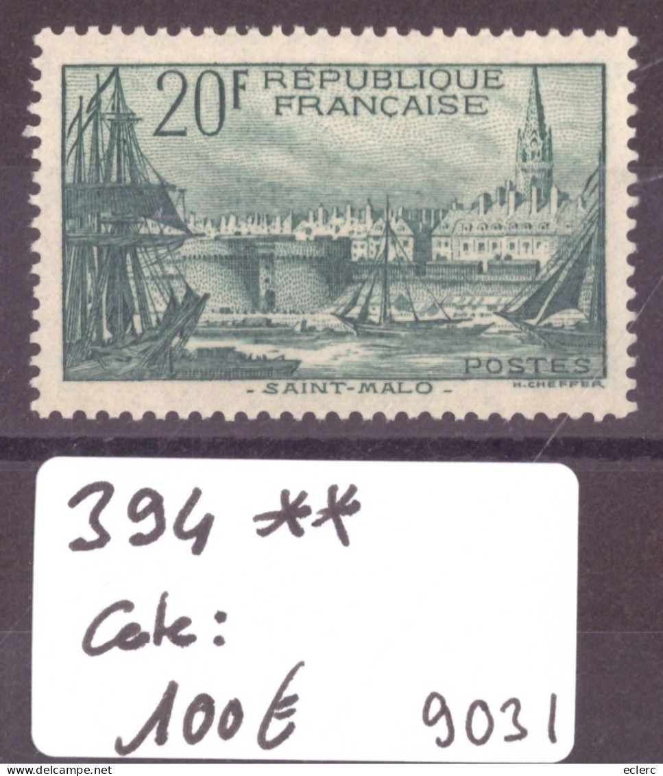 FRANCE - No Yvert 394 ** ( SANS CHARNIERE, GOMME PARFAITE )    - COTE: 100.- - Unused Stamps