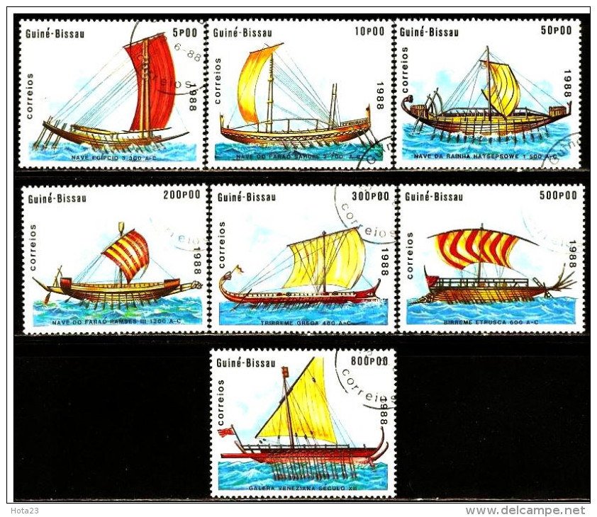 (!) 1988 GUINEA - BISSAU ANCIENT SAILING SHIPS Antike Segelschiffe, Schiffe, COMPLETE SET (20 -205) - Guinea-Bissau