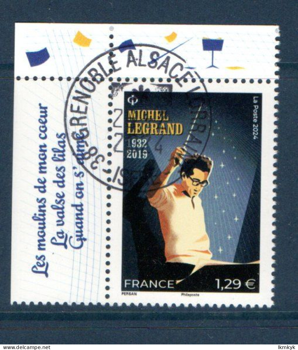 France 2024. Michel Legrand Est Un Musicien, Compositeur, Pianiste De Jazz Cachet Rond Gomme D'origine - Gebraucht