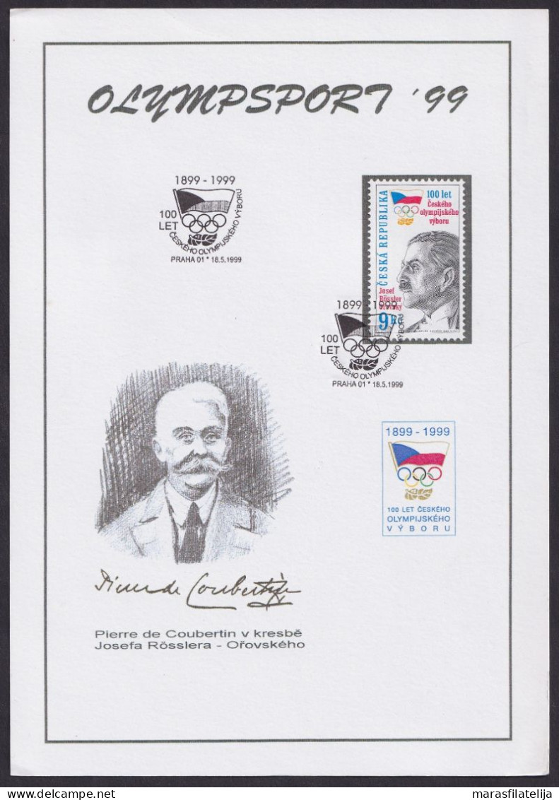 Czech 1999, 100 Years Of The Czech Olympic Committee, Special Sheet - Andere & Zonder Classificatie