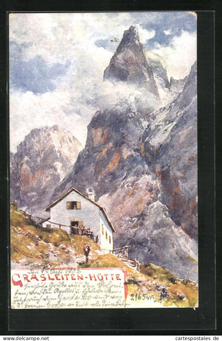 Künstler-AK Edward Theodore Compton: Grasleiten-Hütte Gegen Gebirgszug  - Compton, E.T.