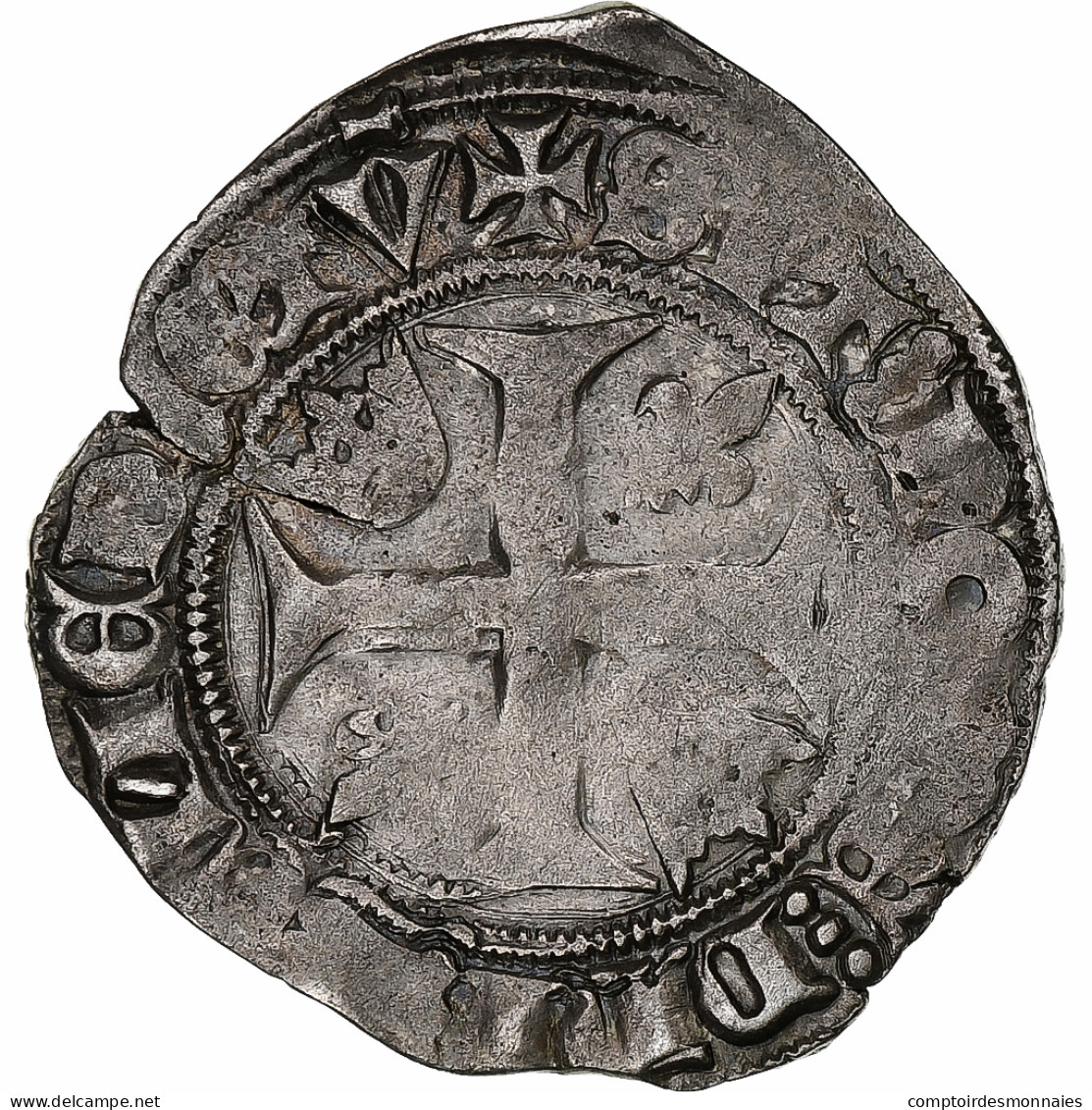 France, Charles VI, Blanc Guénar, Tournai, Billon, TB, Duplessy:377 - 1380-1422 Carlos VI El Bien Amado