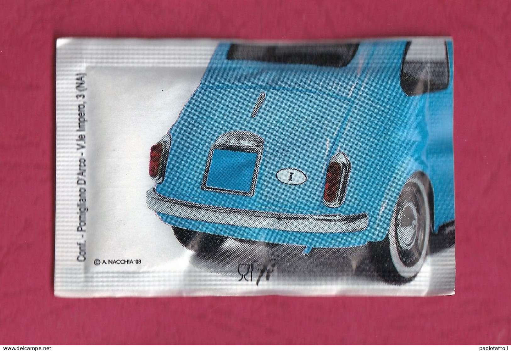 Bustina Zucchero Piena, Full Sugar Pack- Auto-Car FIAT 500. Packed At Pomigliano D'Arco-NA- - Sucres