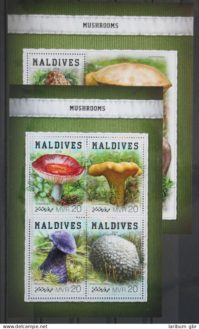 Malediven 7203-7206 Und Block 1106 Postfrisch Kleinbogen / Pilze #GG152 - Maldive (1965-...)