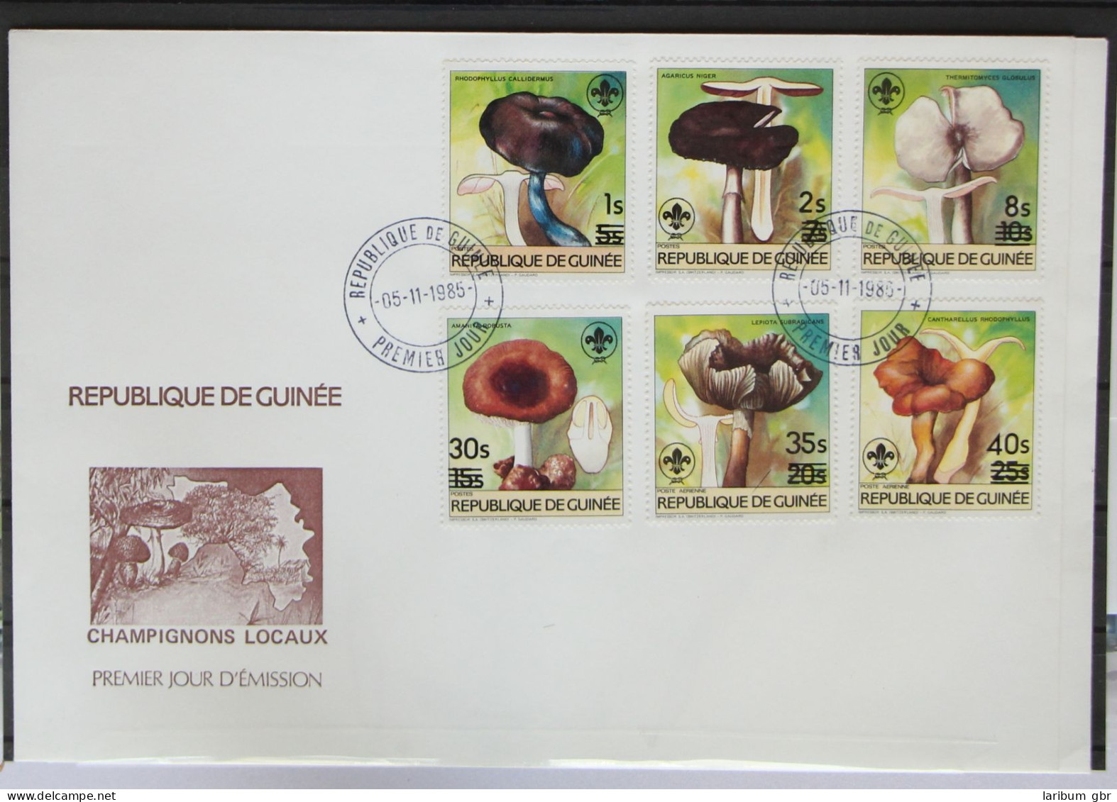 Guinea 1066-1071 AA Und Block 175 AA Gestempelt Als FDC / Pilze #GG455 - Guinée (1958-...)
