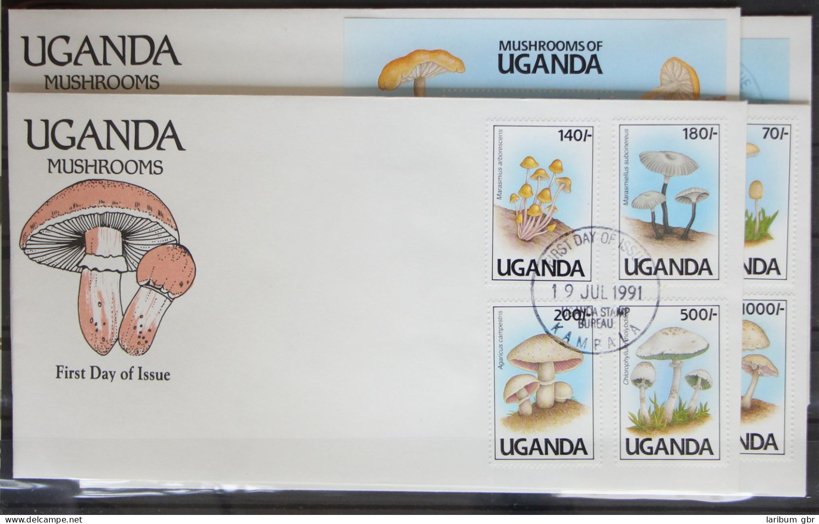 Uganda 950-957 Und Block 146 Und 147 Gestempelt Als FDC / Pilze #GG297 - Uganda (1962-...)