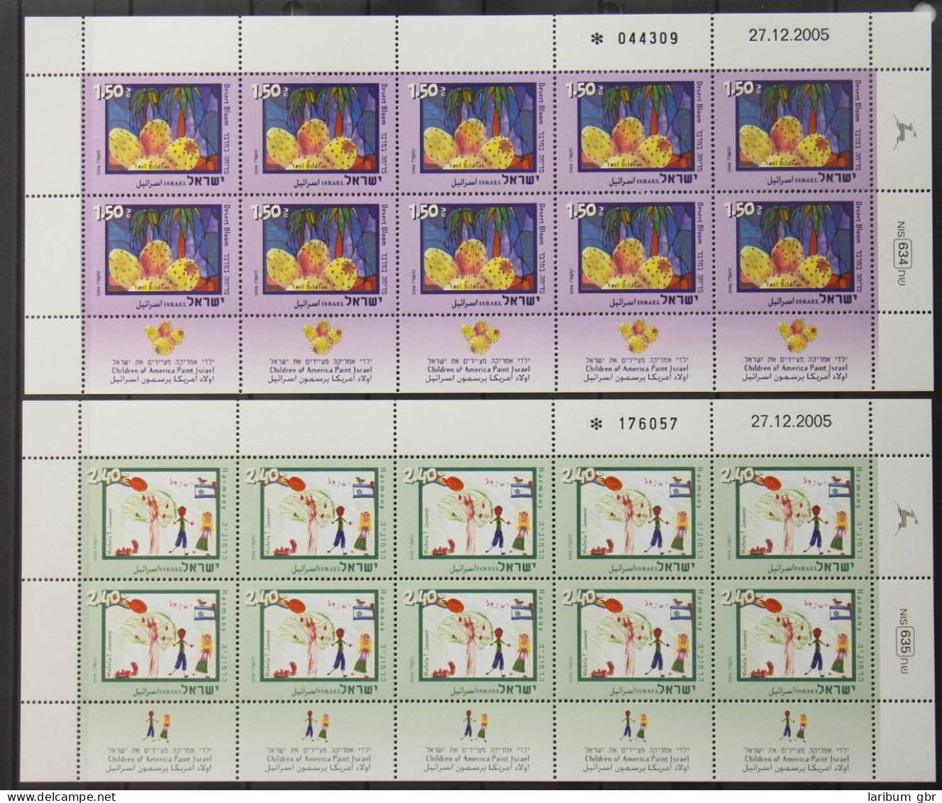 Israel 1855-1858 Postfrisch Als Kleinbogensatz #KM656 - Otros & Sin Clasificación