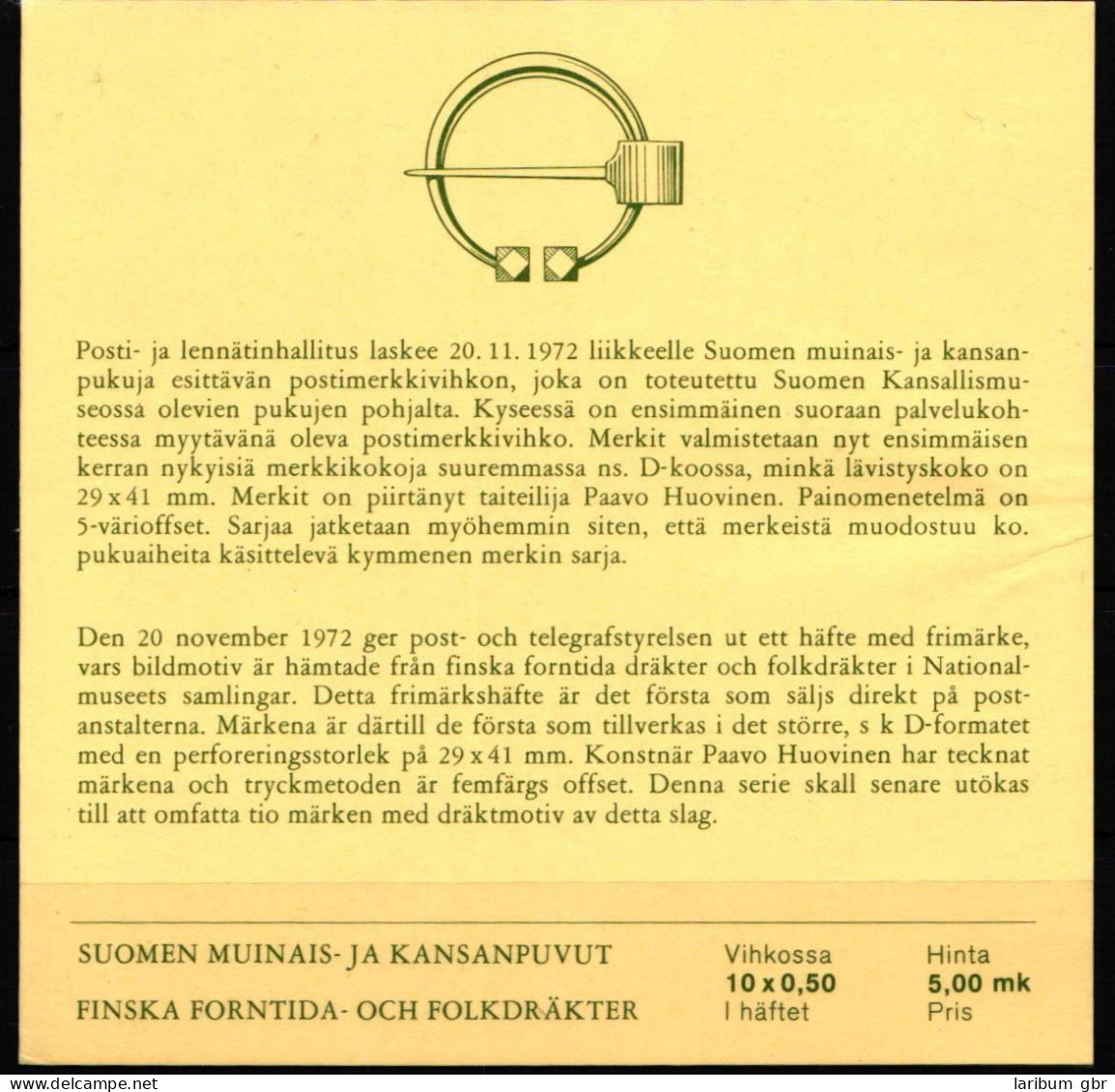 Finnland 710-714 Postfrisch Als Markenheftchen #KM605 - Sonstige & Ohne Zuordnung