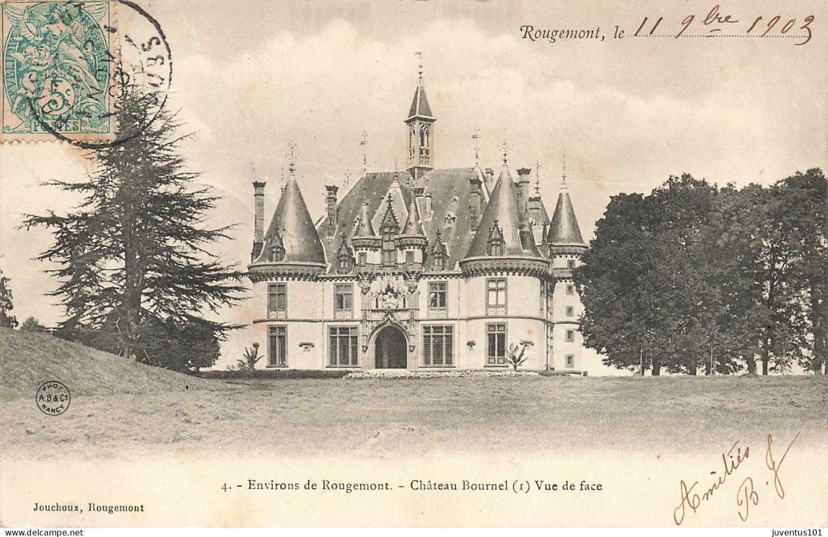 CPA Environs De Rougemont-Château Bournel-Vue De Face-4-Timbre         L2904 - Andere & Zonder Classificatie
