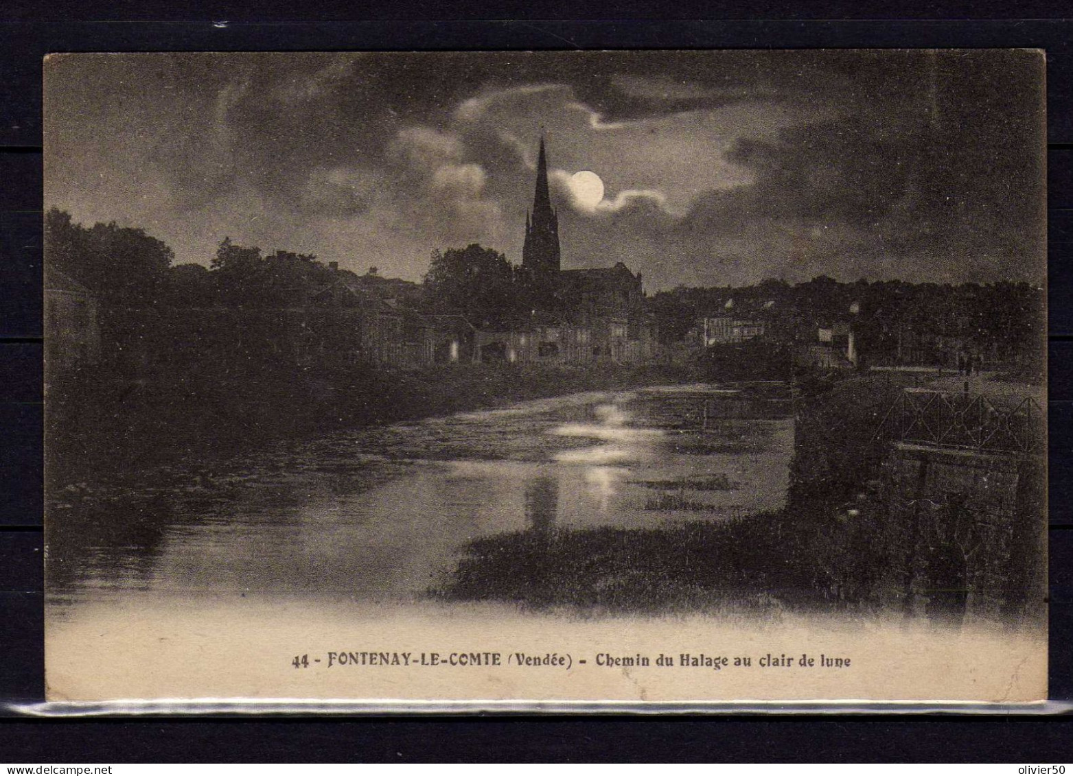 Fontenay-le-Comte - Vendee - Chemin Du Halage Au Clair De Lune  - Gravure - Fontenay Le Comte