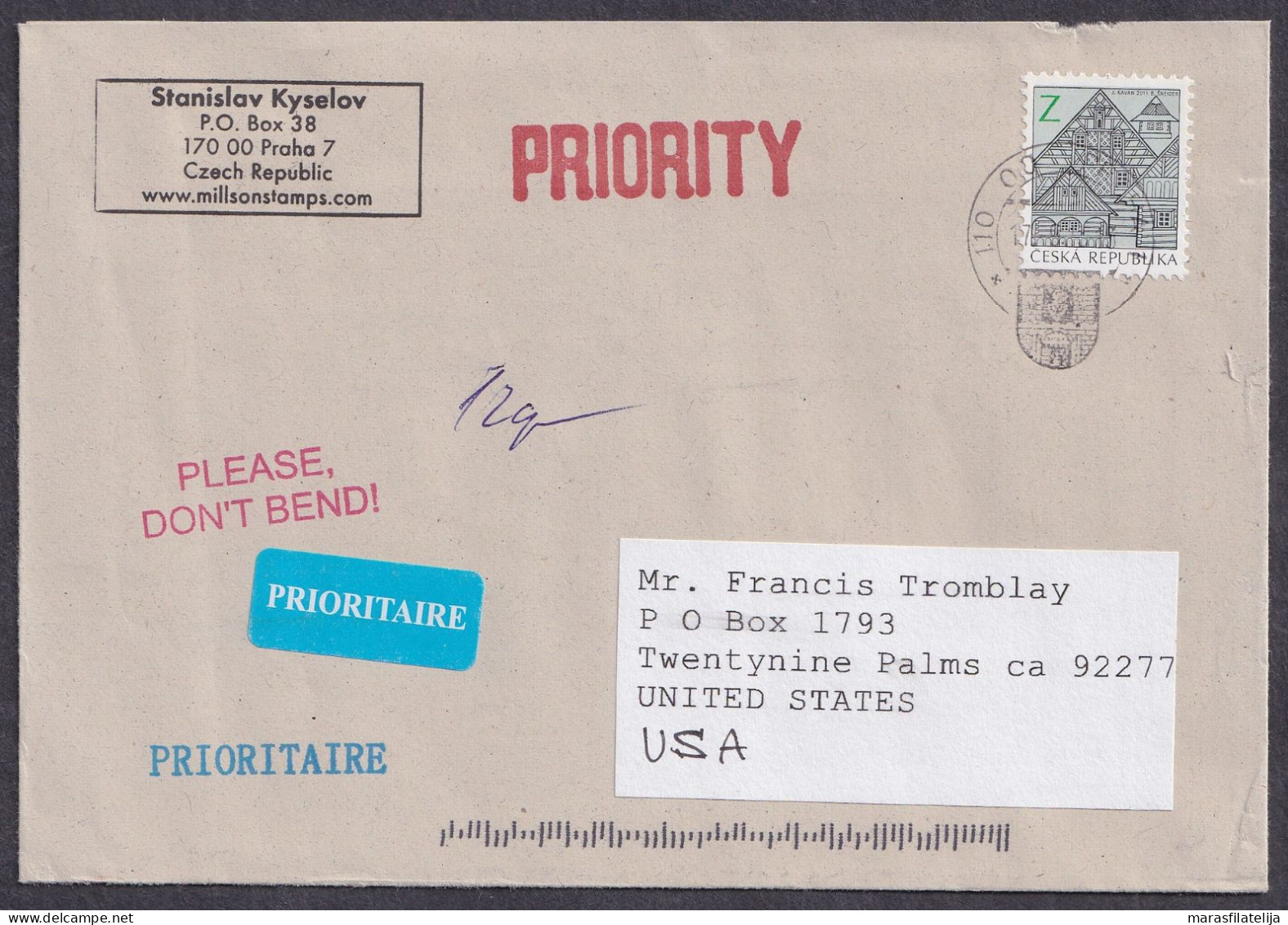 Czech 2013, Letter To USA, Special Postmark - Autres & Non Classés