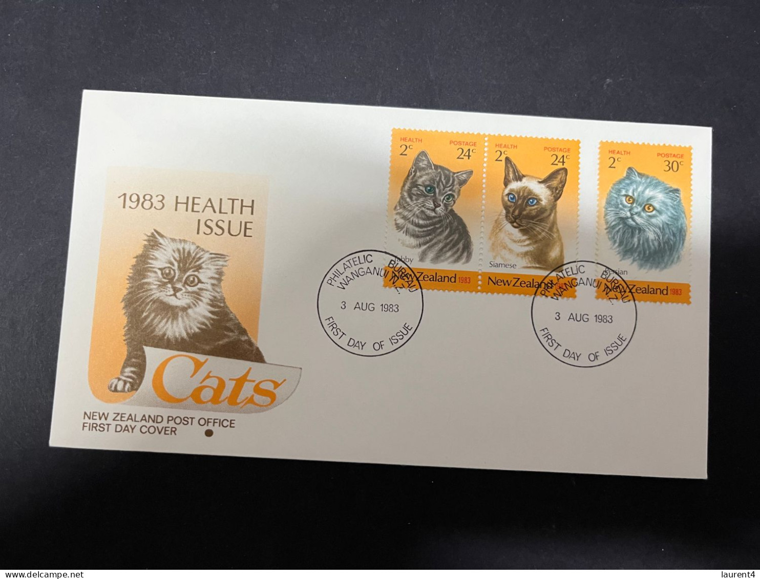 9-5-2024 (4 Z 34) New Zealand FDC - Health Camp - Cats / Chats - 1983 - FDC