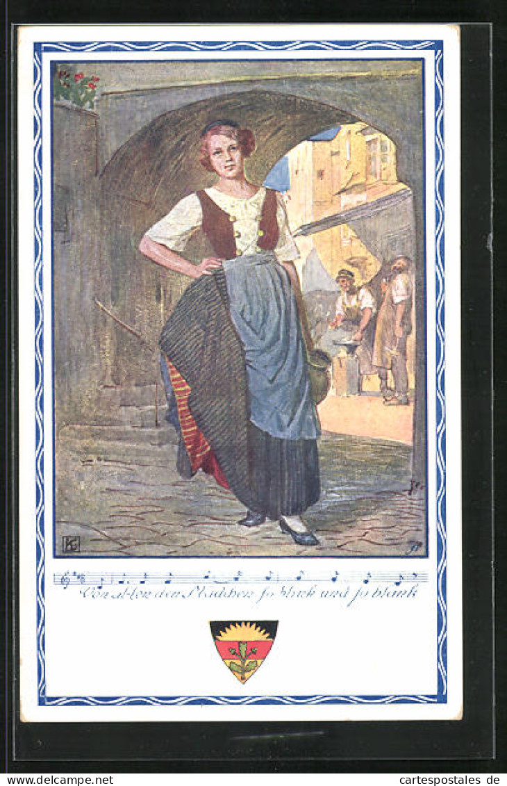 Künstler-AK Karl Friedrich Gsur, Deutscher Schulverein Nr. 372: Schöne Frau In Tracht Mit Krug  - War 1914-18