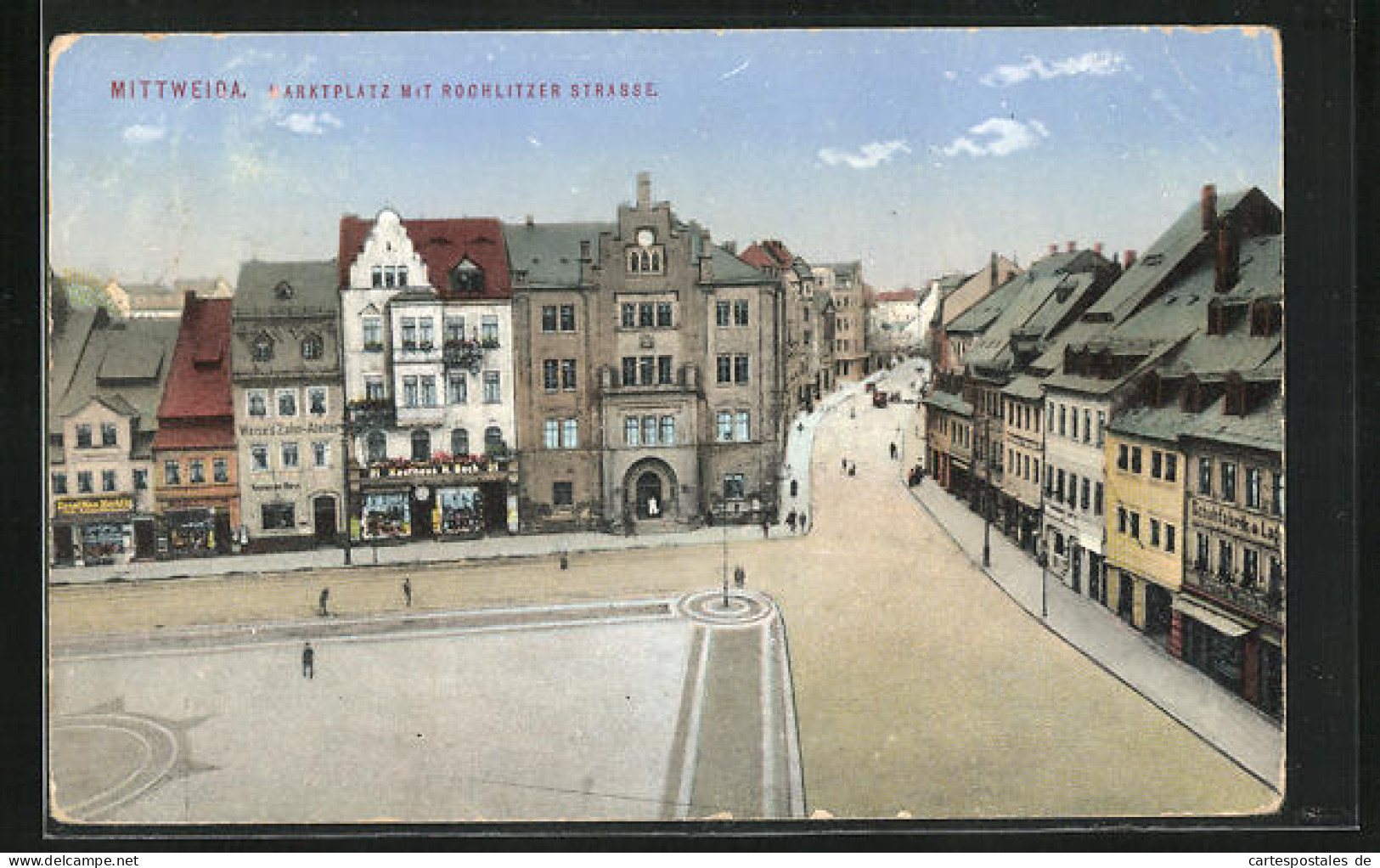 AK Mittweida, Marktplatz M. Rochlitzer Strasse  - Rochlitz