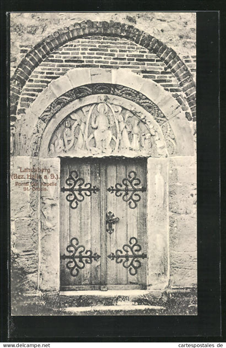 AK Landsberg, Portal Der Kapelle St. Crucis  - Landsberg