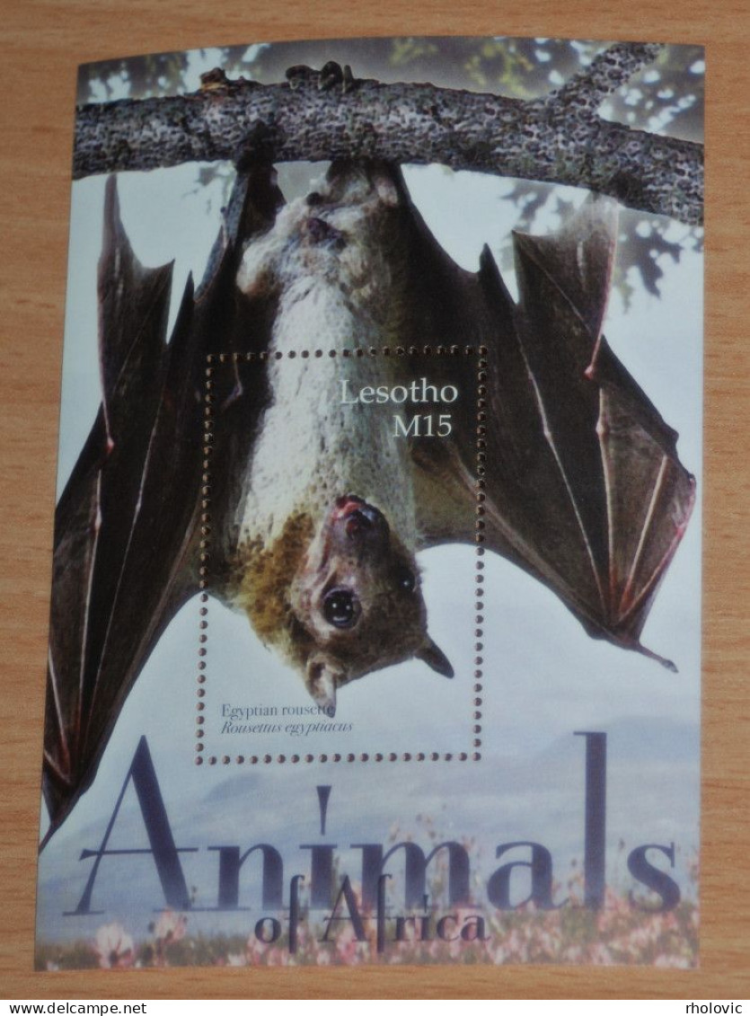 LESOTHO 2004, Bats, Mammals, Animals, Fauna, Souvenir Sheet, MNH** - Vleermuizen