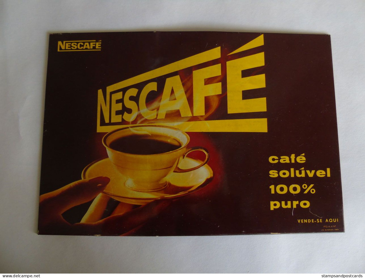 Portugal Nescafé Nestlé Plaque Publicitaire Pour Exposants 1964 Advertising Plate For Exhibitor - Uithangborden